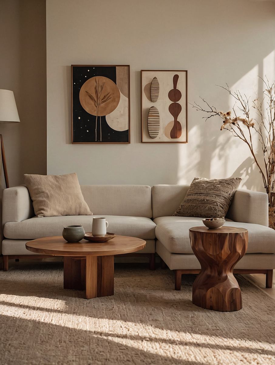 A warm, sunlit living room with comfortable seating, representing the standard of comfort in TRS Residential homes.
